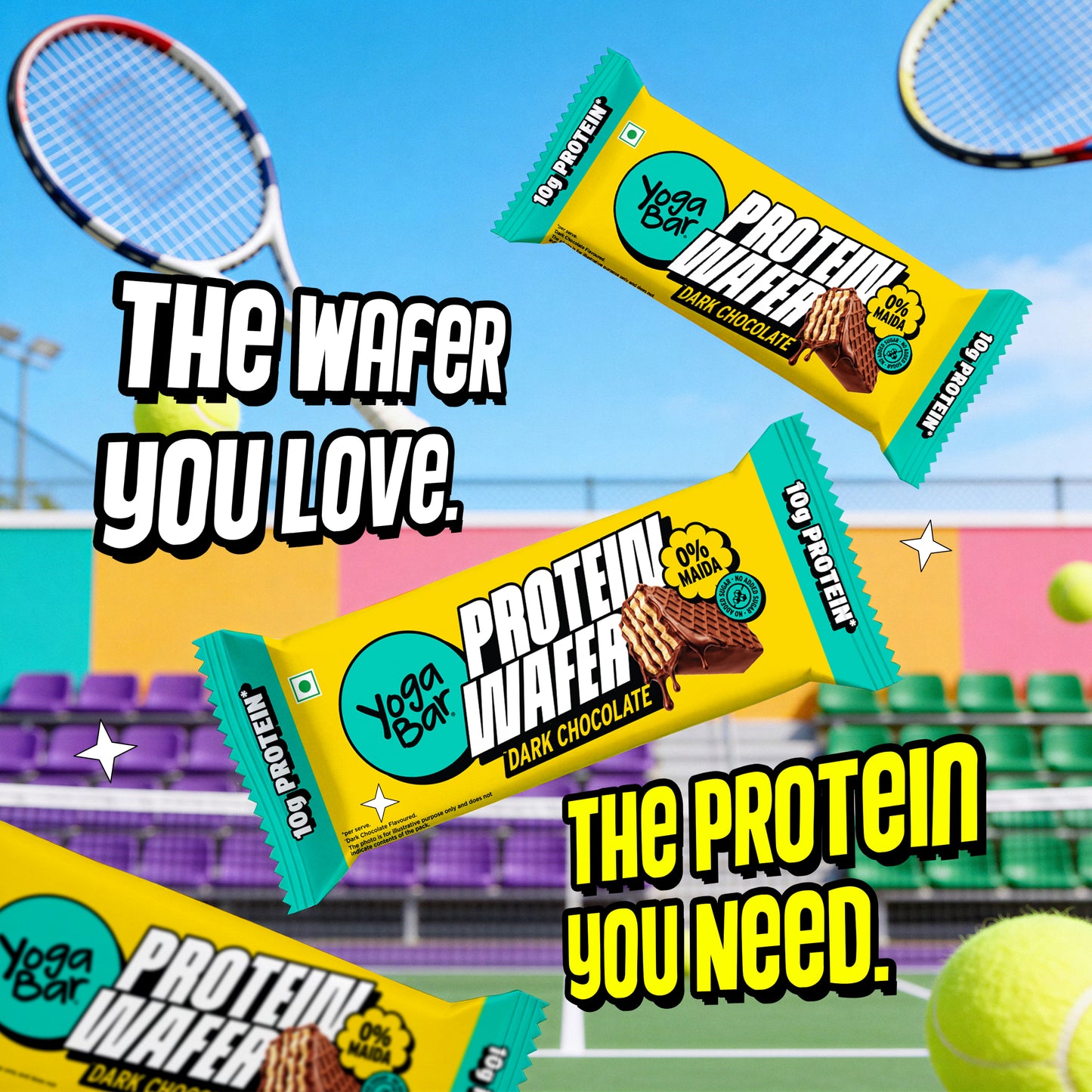 10g Protein Wafer Bars Dark Chocolate Flavour - Pack of 10