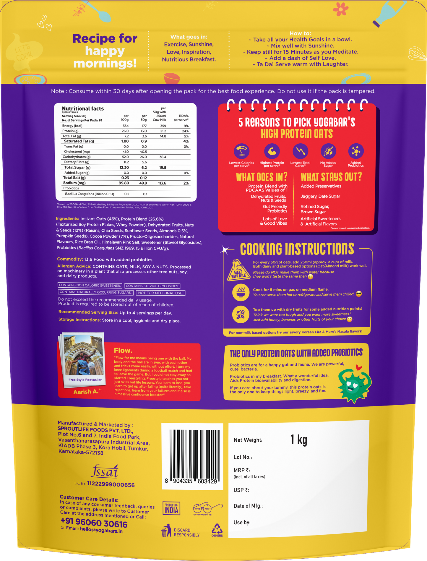 26g High Protein Oats Dark Chocolate