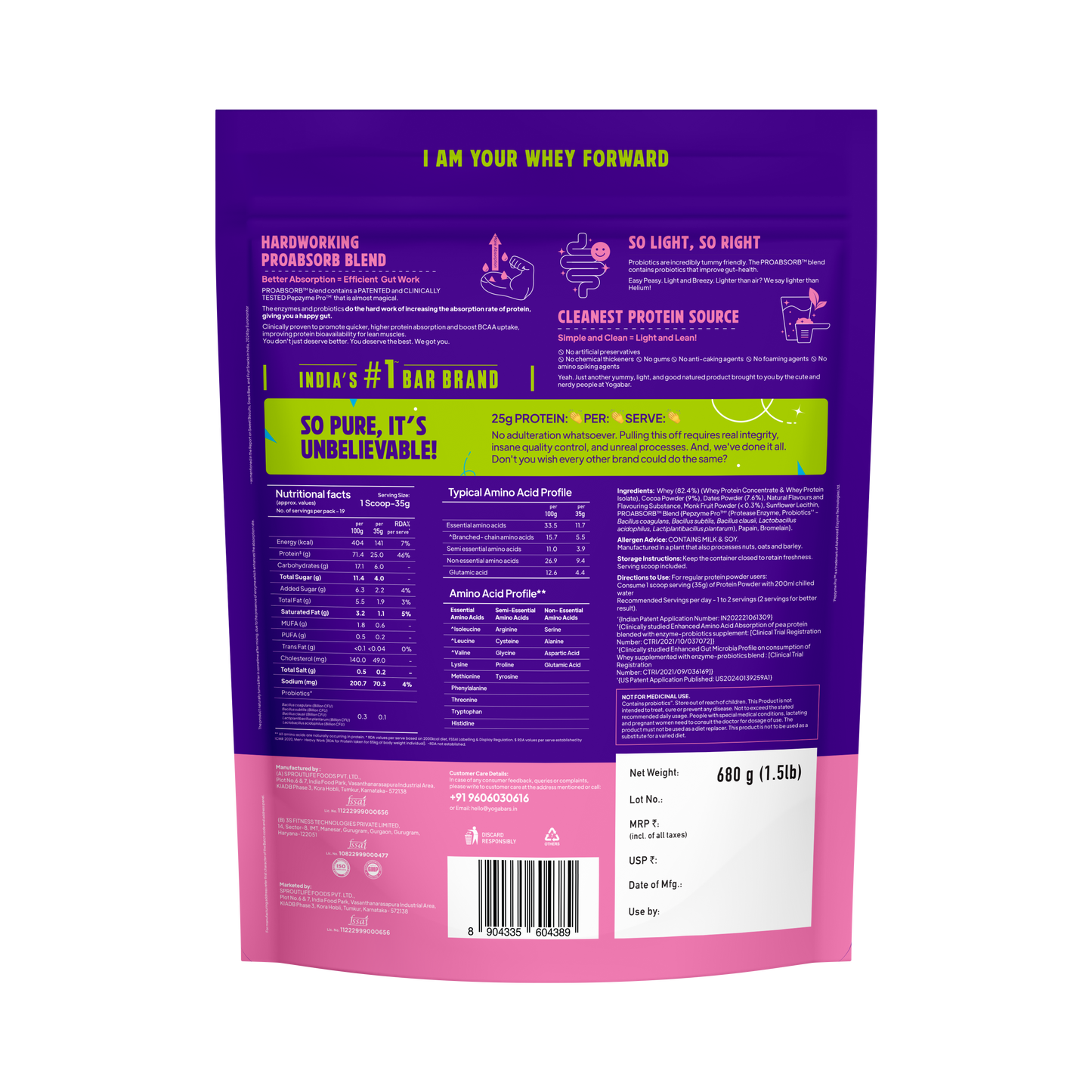 ProClean Whey with Monk Fruit (Chocolate) 680g