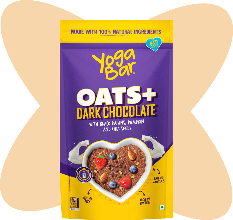 Yogabar Dark Chocolate Oats, 100% Rolled Super Oats, Veggie Masala Flavour  Oats, 400gm Each