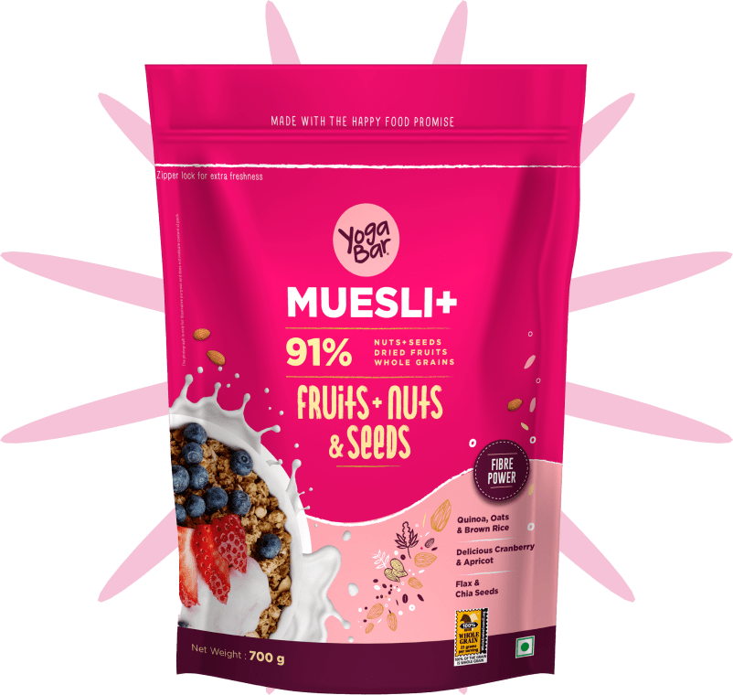 Yoga Bar Muesli Fruits, Nuts & Seeds with 91% Nuts Seeds Dried Fruits  Wholegrains, Healthy Breakfast 400 g - Buy online at ₹254 near me