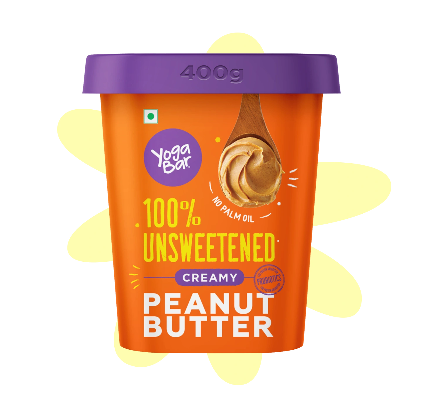 Creamy 100% Unsweetened Peanut Butter 400g – Yoga Bars