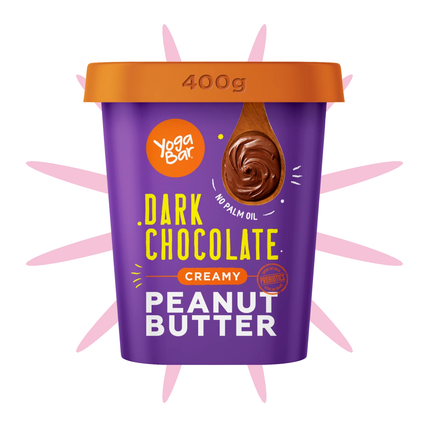 Creamy Dark Chocolate Peanut Butter with Probiotics 400g – Yoga Bars