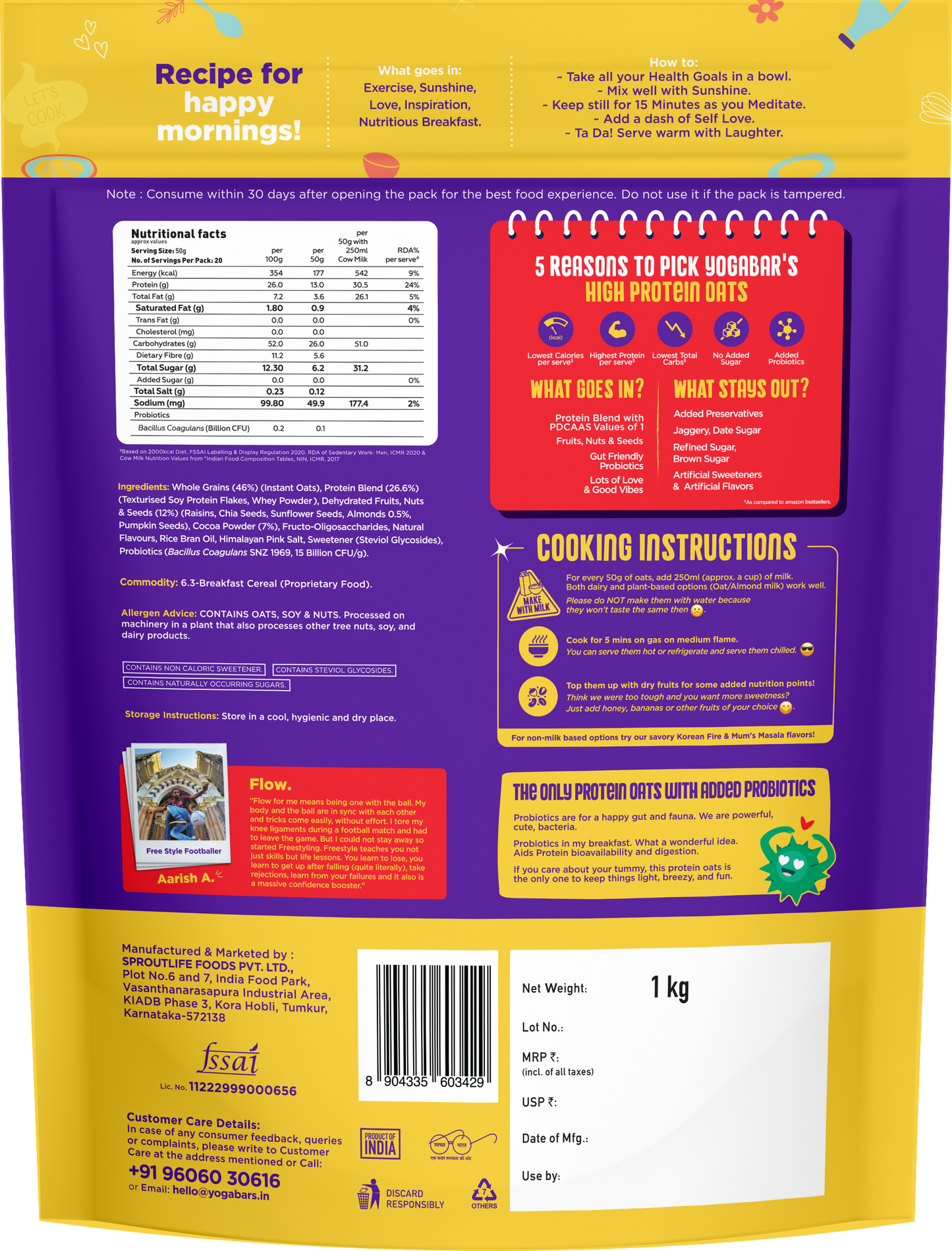 26g High Protein Oats Dark Chocolate