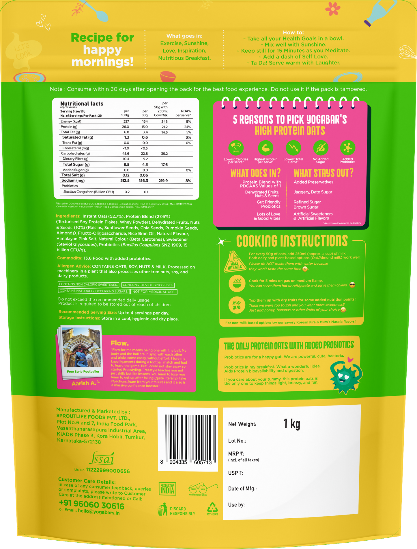 26g High Protein Oats Kesar Pista Kulfi