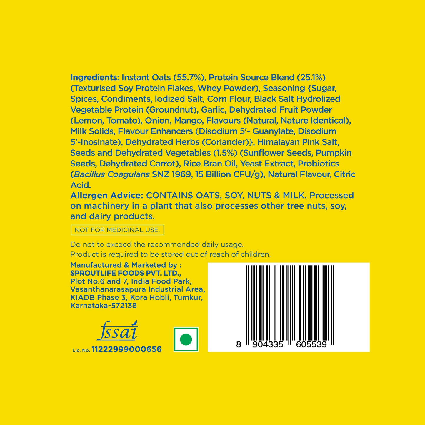 26g High Protein Oats Korean Fire & Mum's Masala 2kg