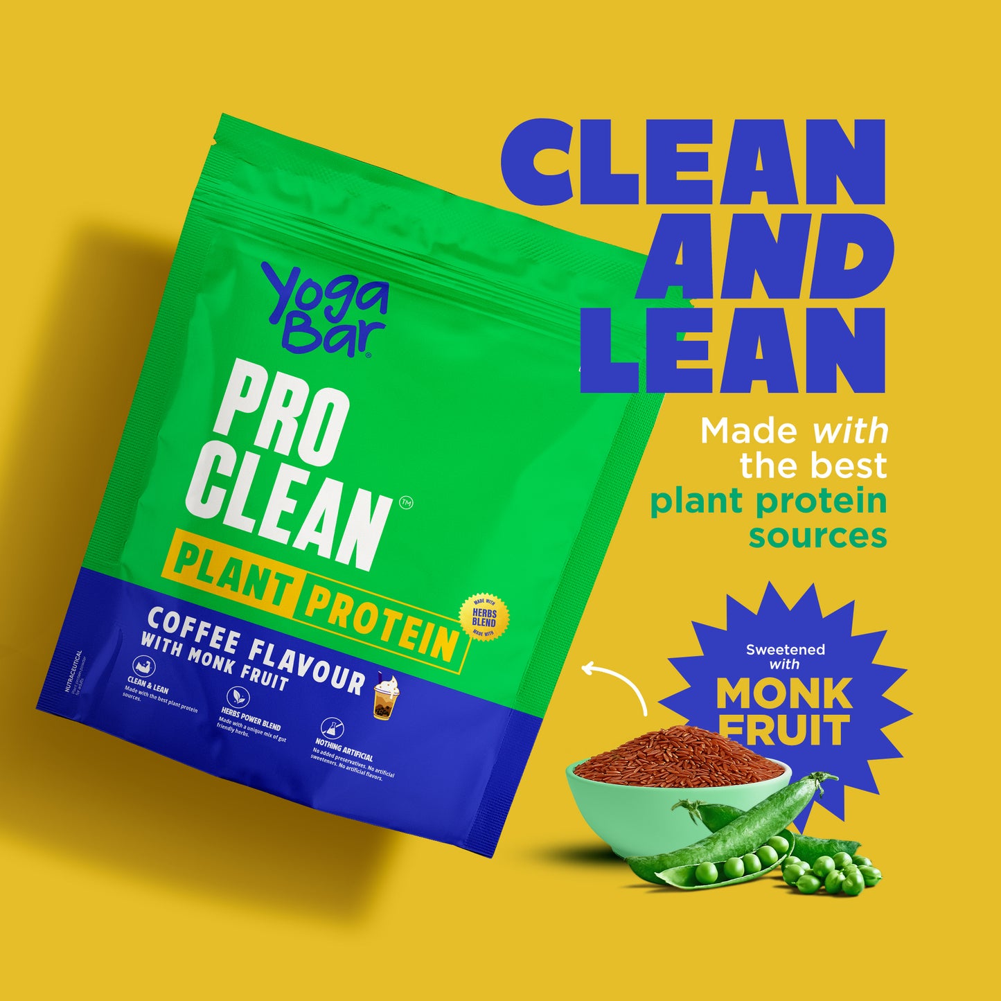ProClean Plant Protein with Monk Fruit (Coffee) 500g
