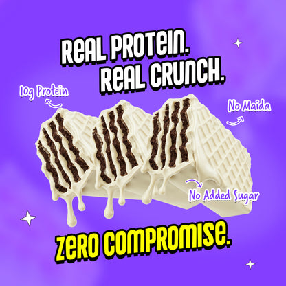 10g Protein Wafer Bars Cookies & Cream Flavour - Pack of 10