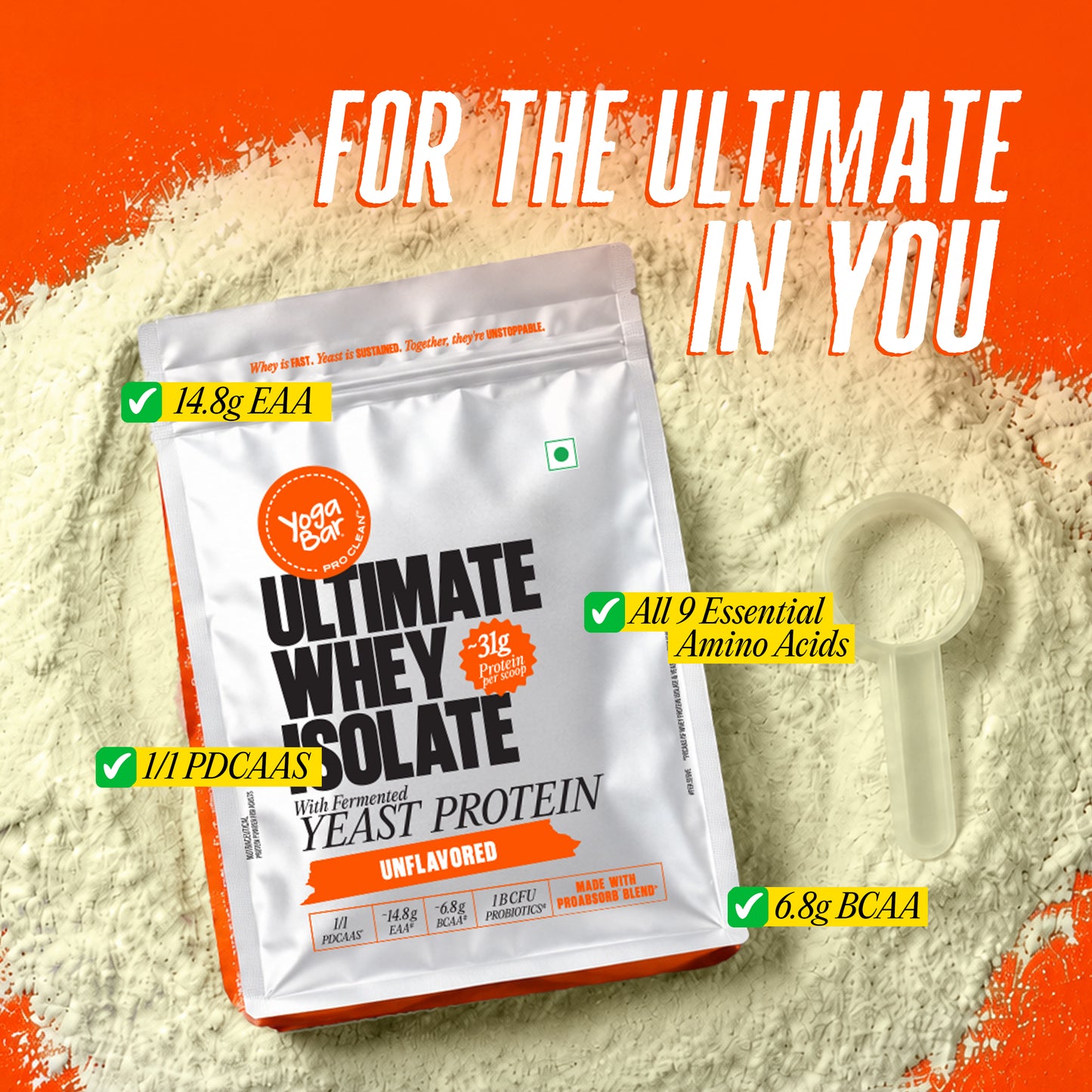 Ultimate Whey Isolate with Fermented Yeast Protein - Unflavoured - 500gm