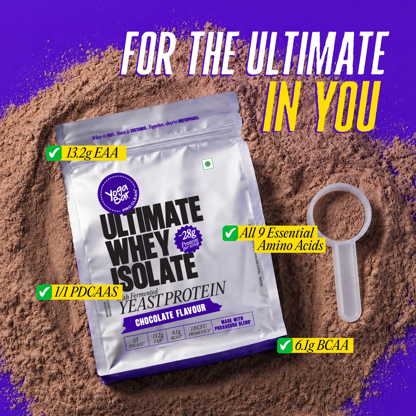 Ultimate Whey Isolate with Fermented Yeast Protein - Chocolate - 500gm