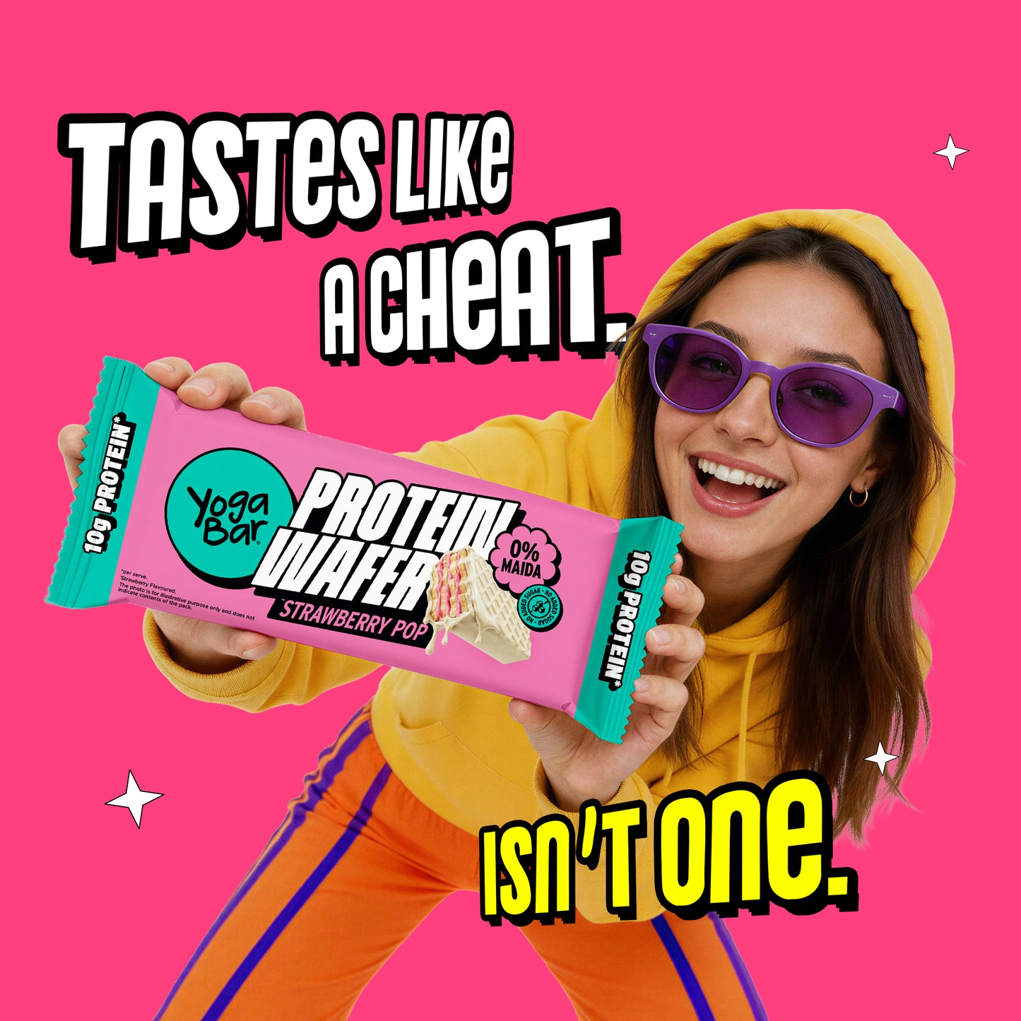 10g Protein Wafer Bars Strawberry Pop Flavour - Pack of 10