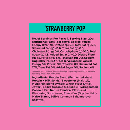 10g Protein Wafer Bars Strawberry Pop Flavour - Pack of 10