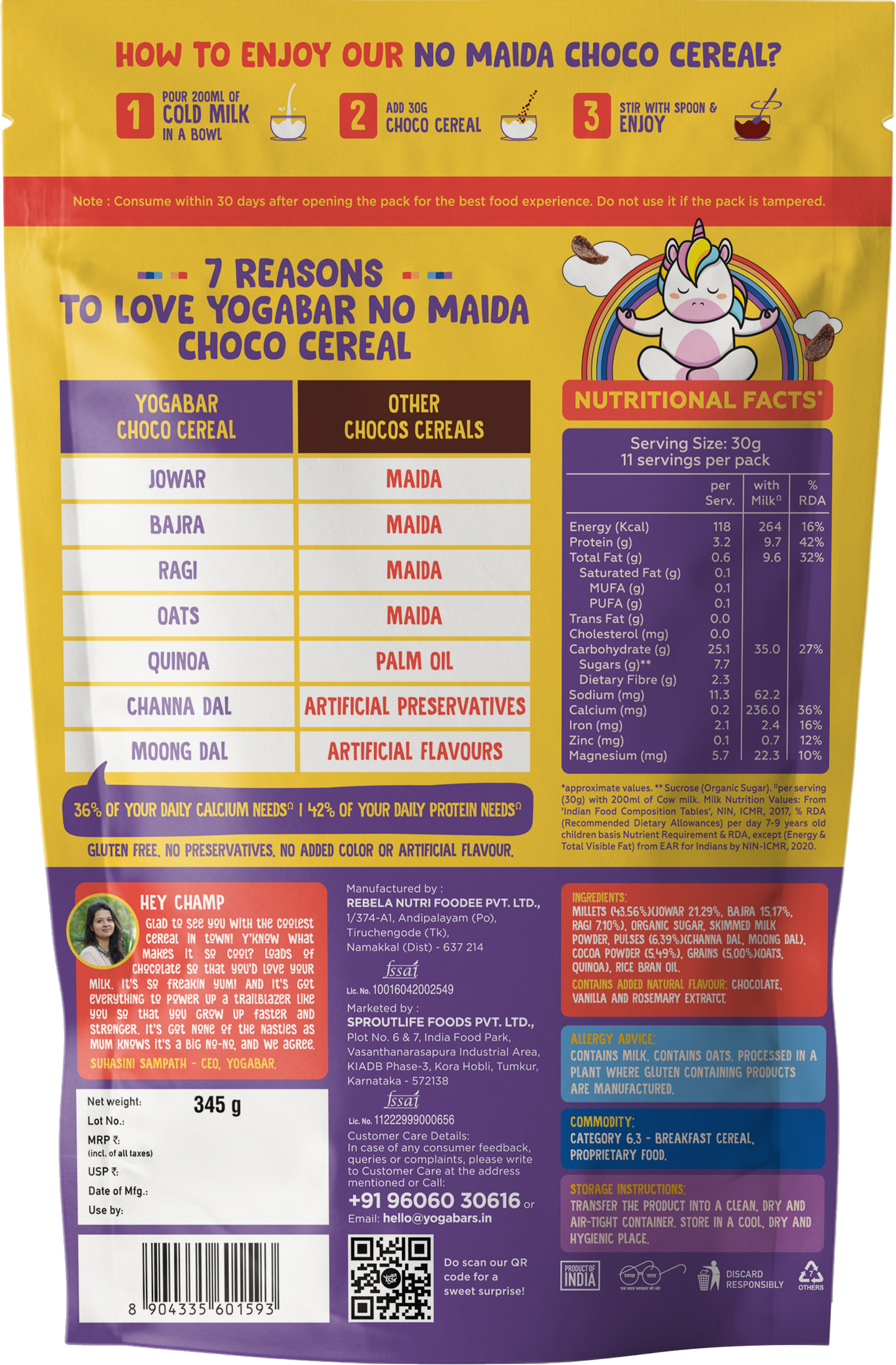 No Maida Choco Cereal, 345g