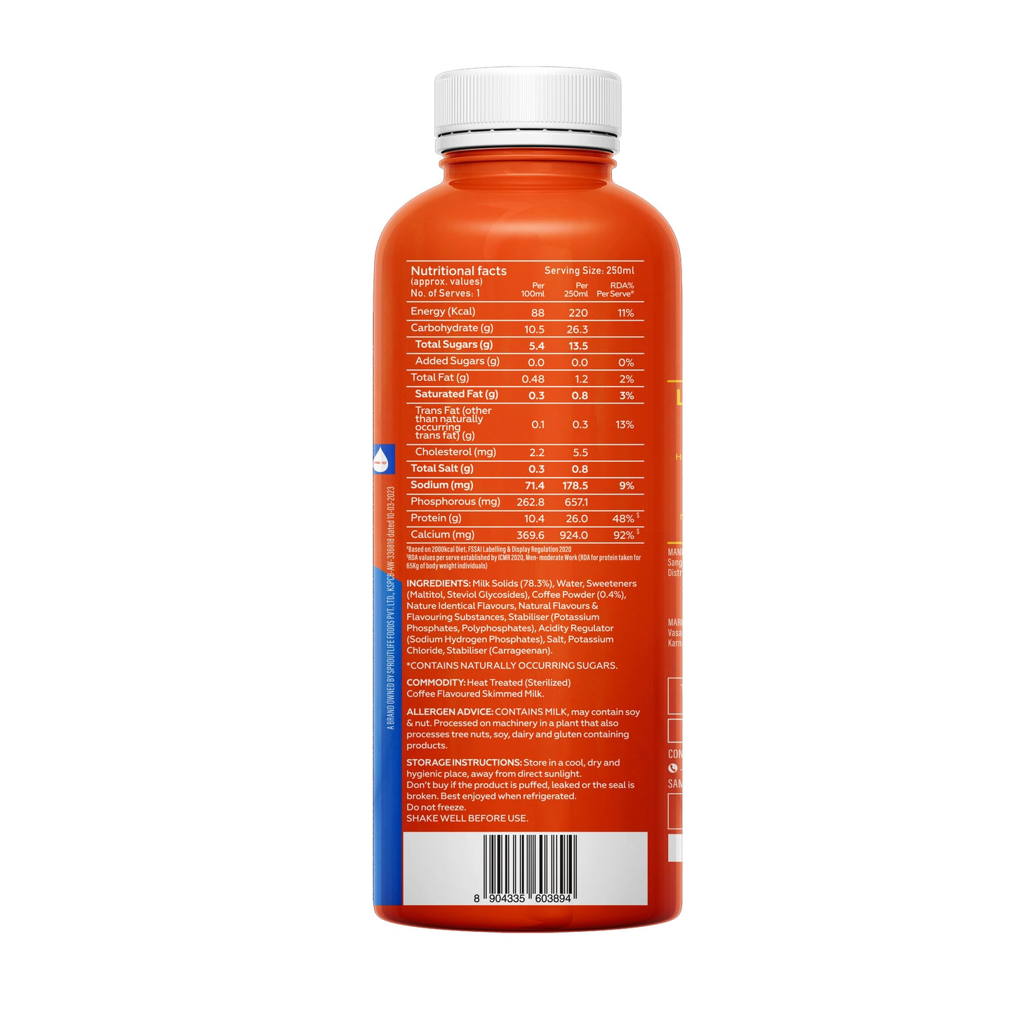 26g Protein Shake Cold Coffee - Pack of 24 - 250ml/bottle