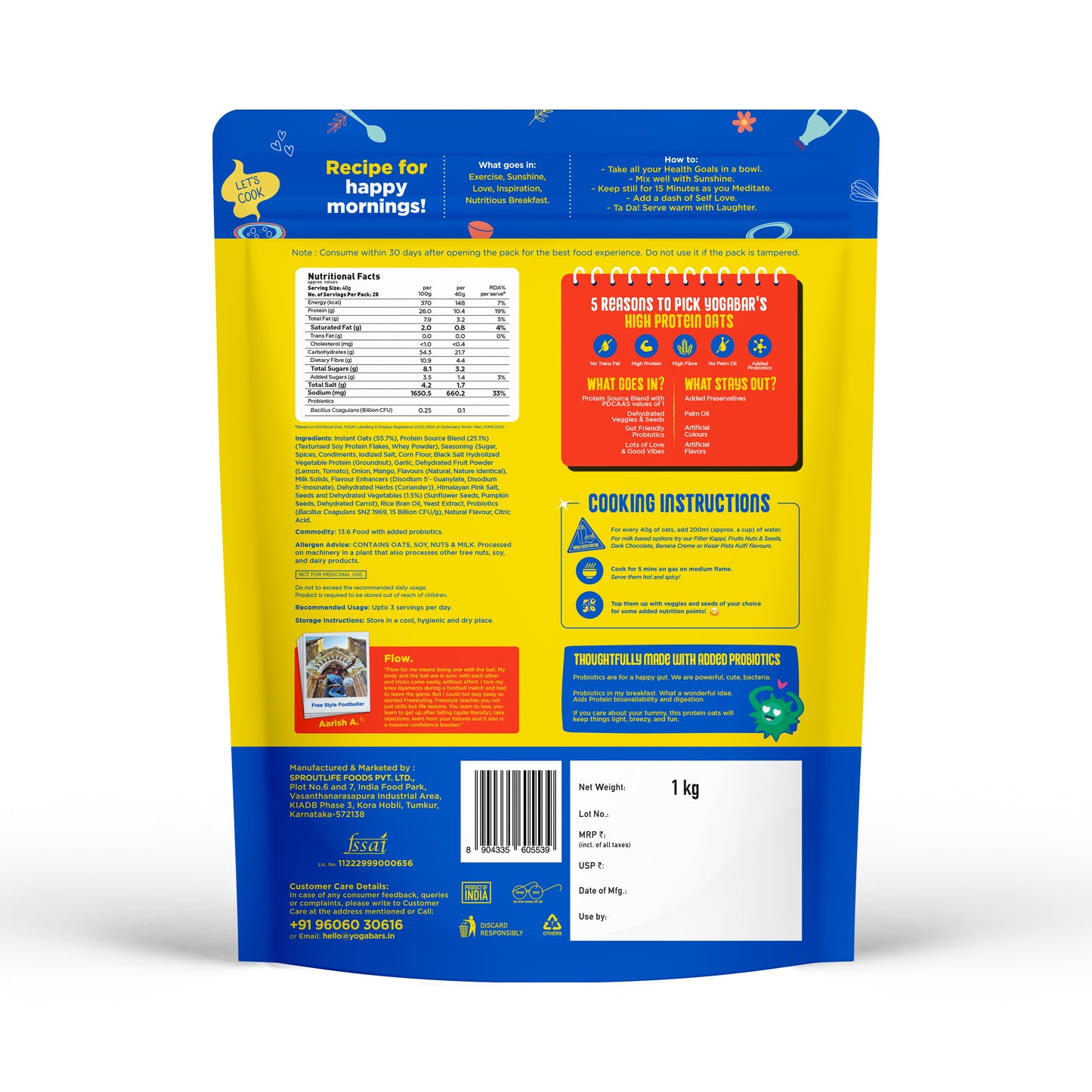 26g High Protein Oats Korean Fire & Mum's Masala 2kg