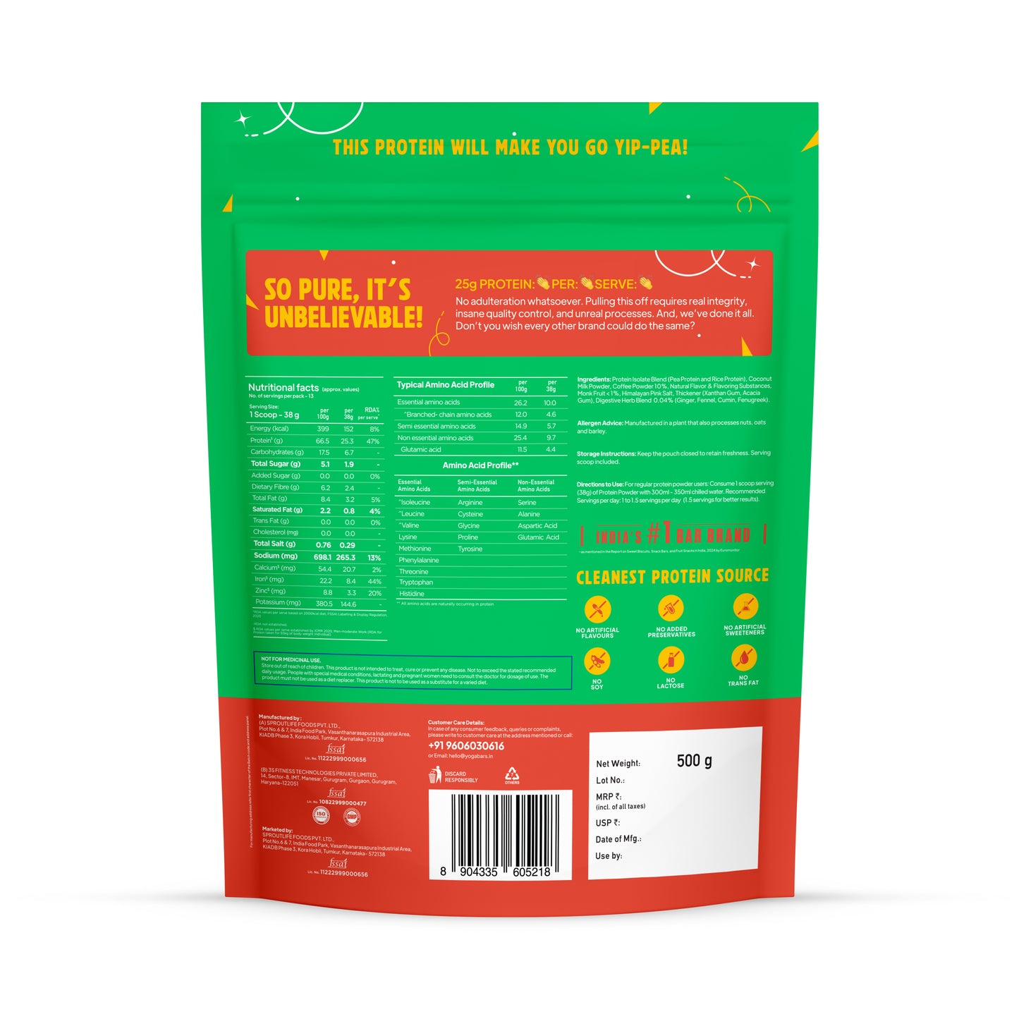 ProClean Plant Protein with Monk Fruit (Chocolate) 500g