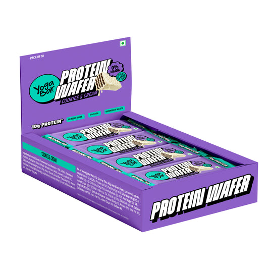 10g Protein Wafer Bars Cookies & Cream Flavour - Pack of 10