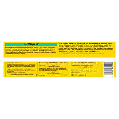 10g Protein Wafer Bars Dark Chocolate Flavour - Pack of 10