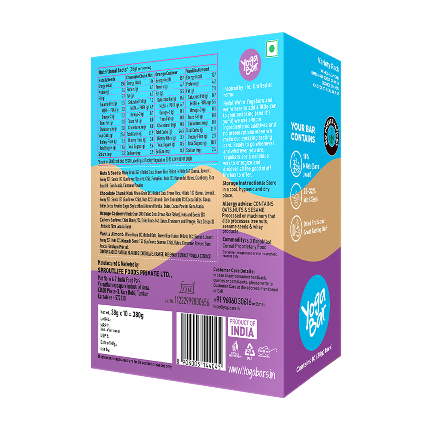 Variety Pack Energy Bar (Pack of 10)