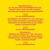 Official manufacturing details and FSSAI license numbers for Yoga Bar 20g Choco Peanut Butter bars on yellow background.