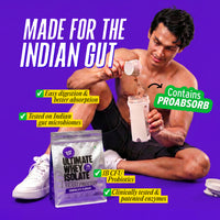 Ultimate Whey Isolate Fermented Yeast Protein Chocolate made for the Indian gut - easy digestion, ProAbsorb, 1B CFU probiotics