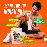 Ultimate Whey Isolate Fermented Yeast Protein - easy digestion, ProAbsorb, 1B CFU probiotics, made for the Indian gut