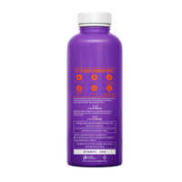 Back view of Yoga Bar Chocolate Protein Shake bottle with manufacturing info and icons.