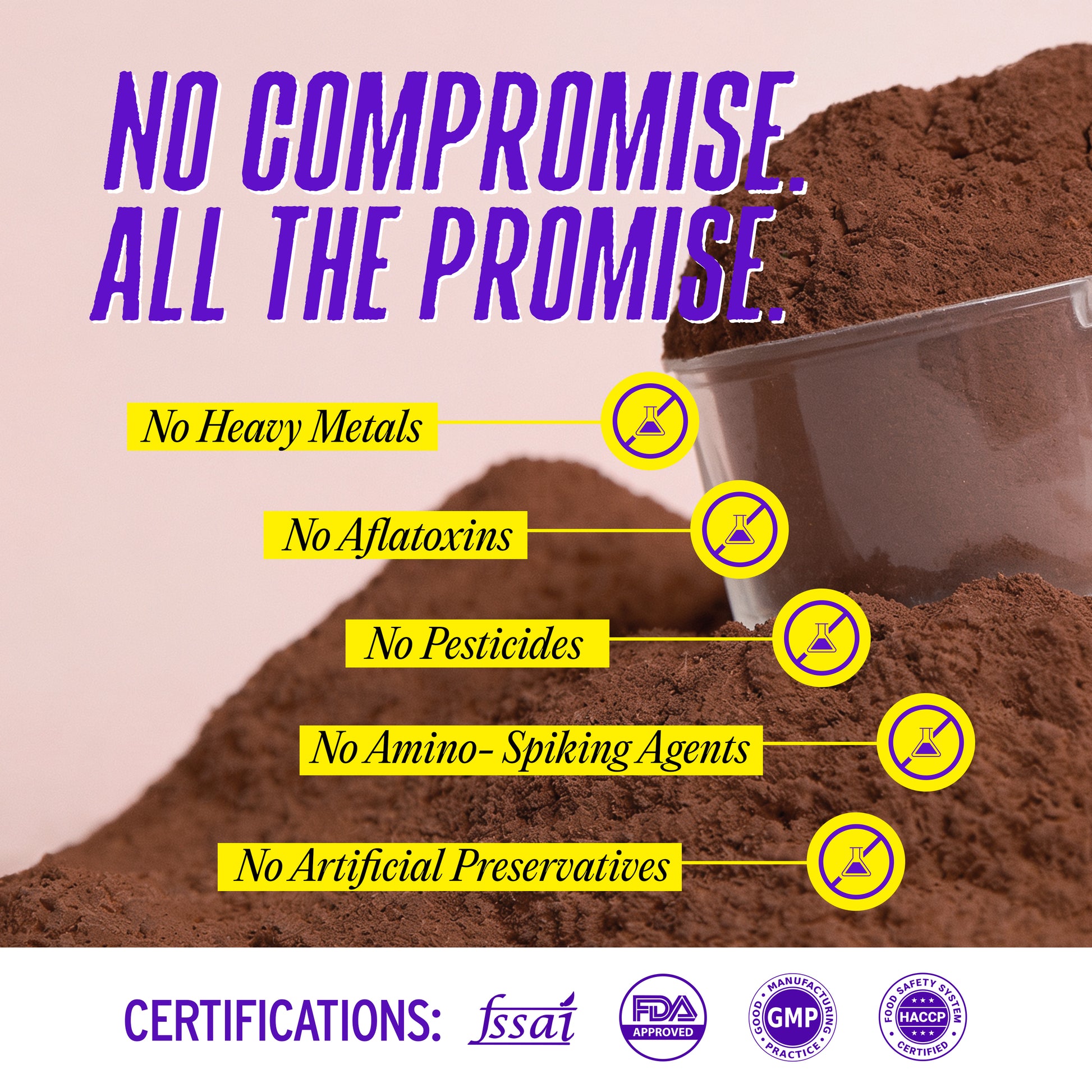 Yogabar Chocolate Whey Isolate with no heavy metals or amino spiking claims and FSSAI FDA