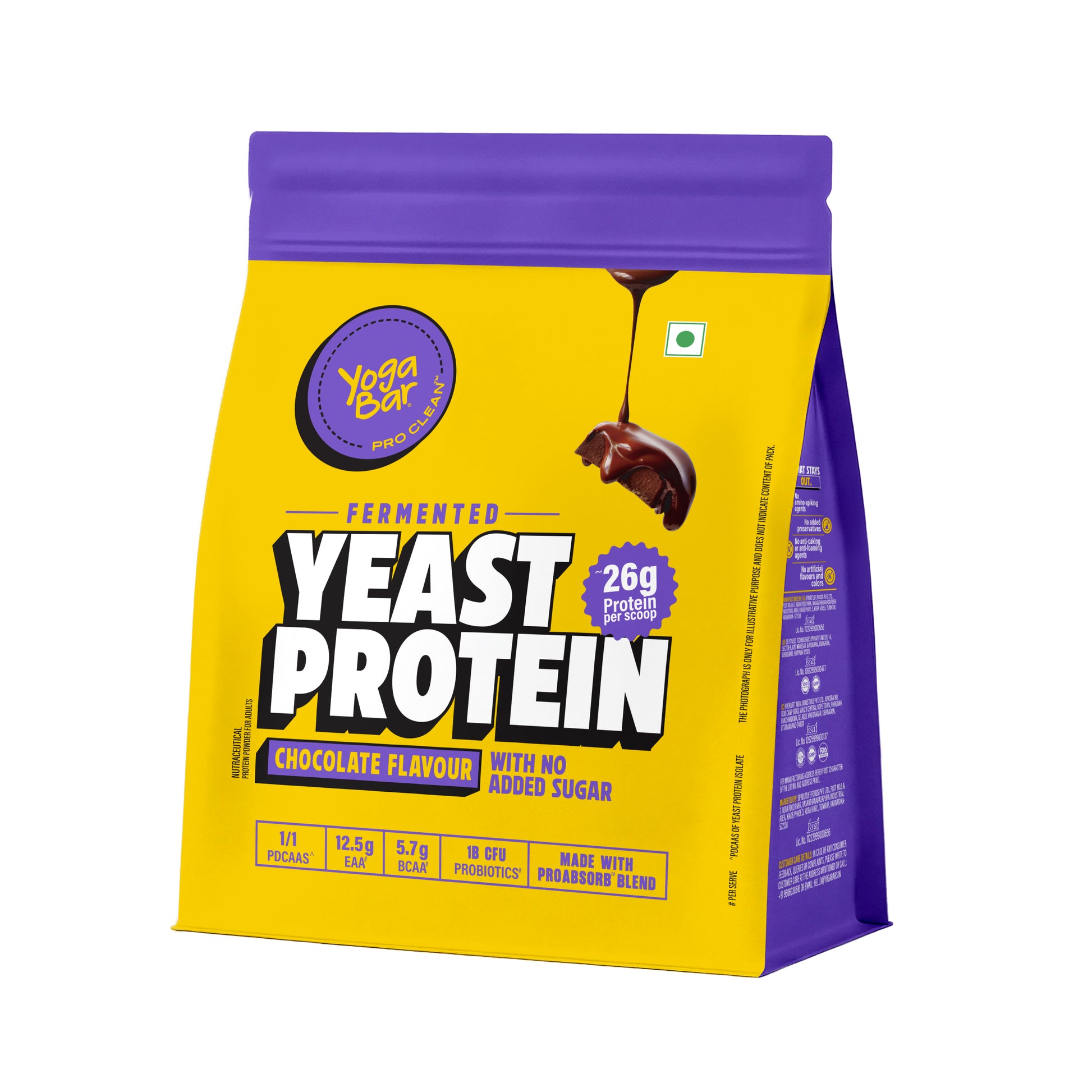 Yoga Bar Chocolate Yeast Protein pack, dairy-free with 26g protein and probiotics