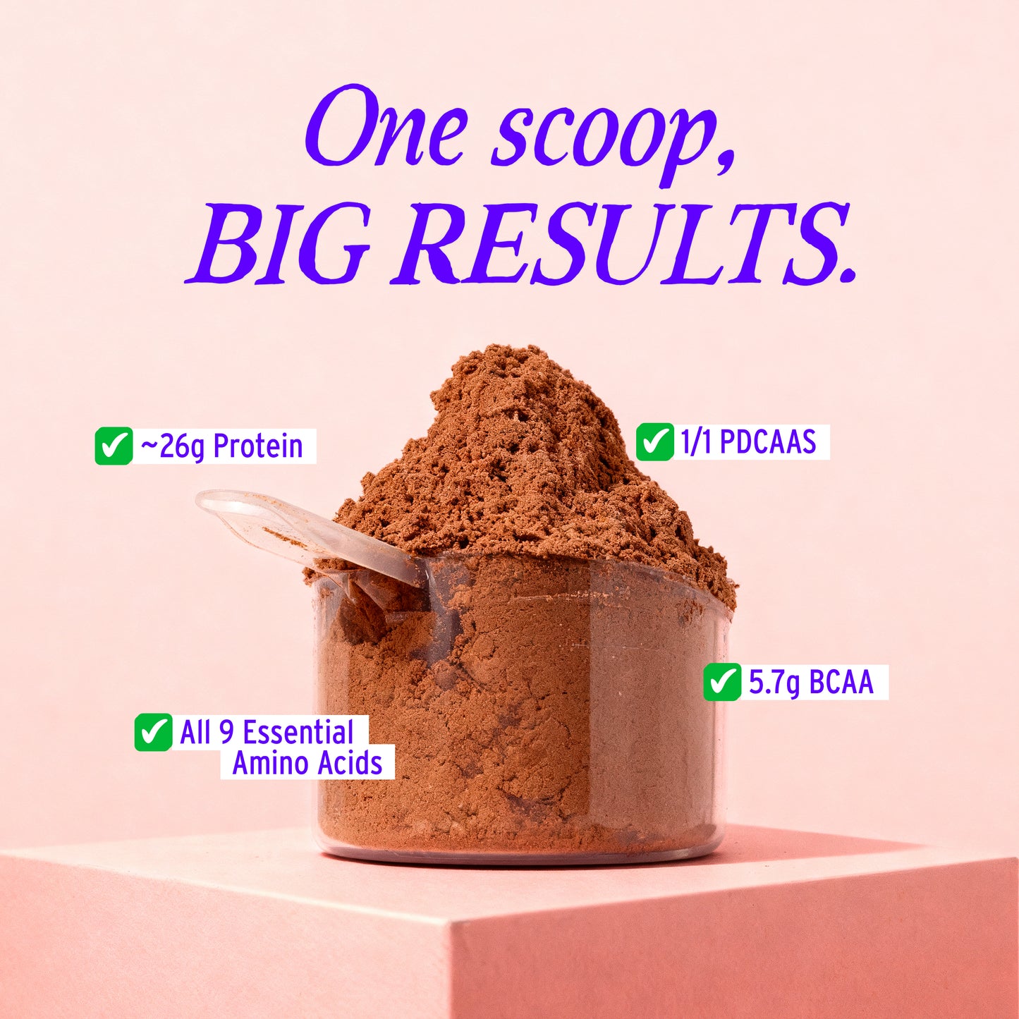 Yoga Bar Fermented Yeast Protein Chocolate scoop highlighting essential amino acids and BCAA content