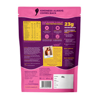 Back of Yoga Bar high protein muesli 850g pack showing ingredients list with no artificial preservatives.