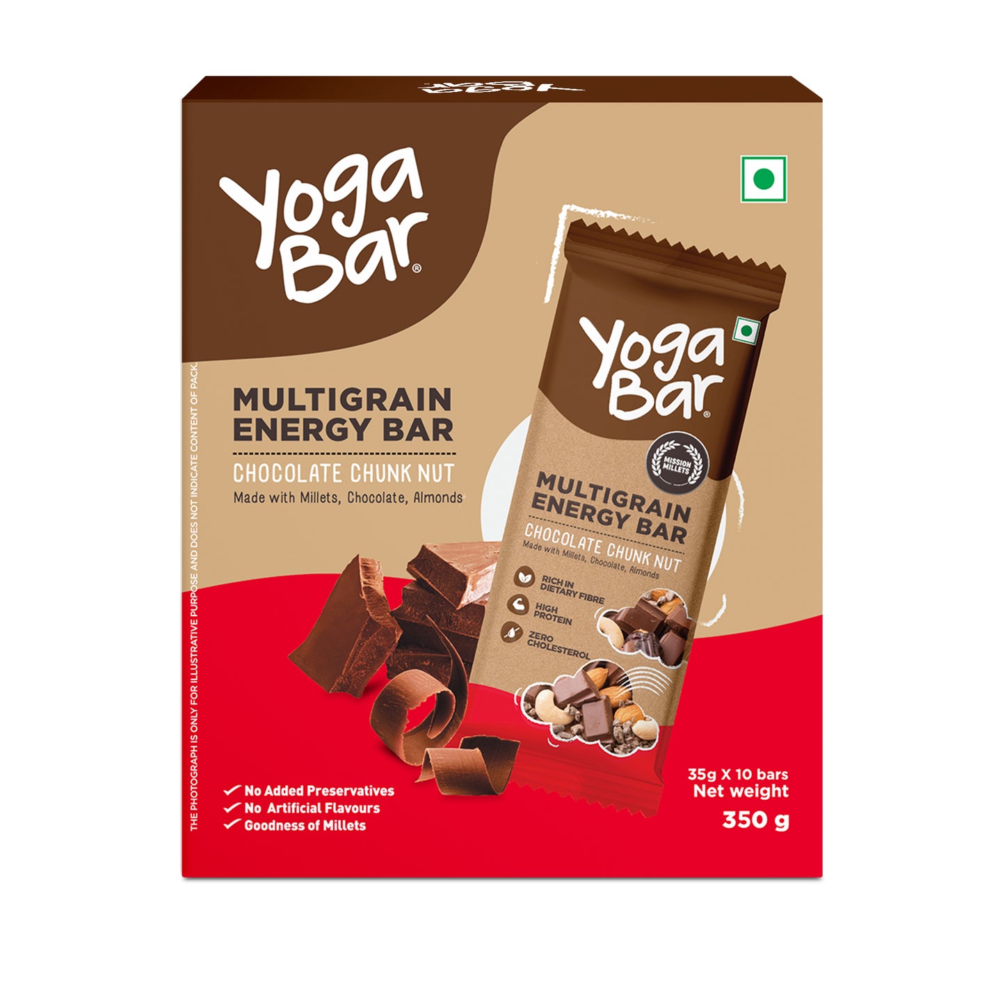 Yoga Bar Chocolate Chunk Nut Multigrain Energy Bar 10-pack box packaging
