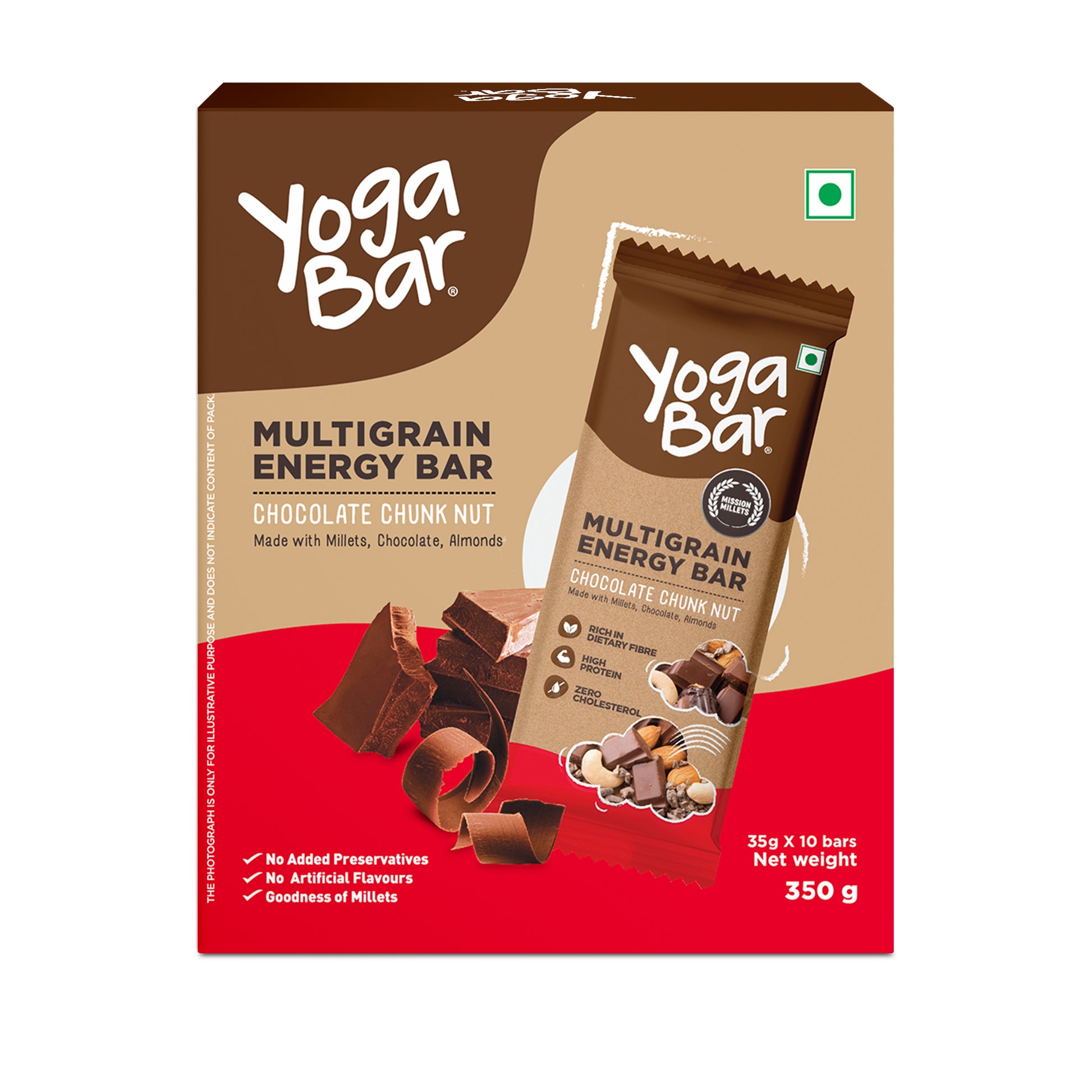 Yoga Bar Chocolate Chunk Nut Multigrain Energy Bar 10-pack box packaging