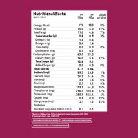 Yoga Bar No Added Sugar Muesli 700g nutrition facts table highlighting 0g added sugar and 6g protein per serving.