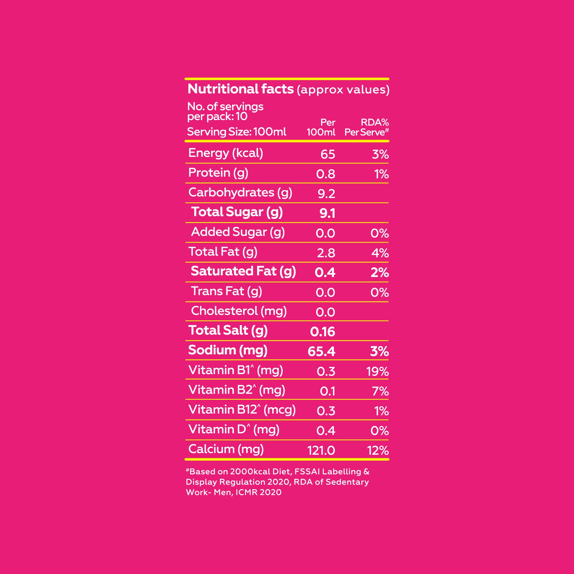 Close-up of Yoga Bar Oat Milk nutritional facts showing 0g added sugar, 65 kcal per serving, and added B-vitamins.