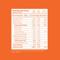 Yoga Bar 100% unsweetened peanut butter nutritional label showing zero added sugar and no cholesterol