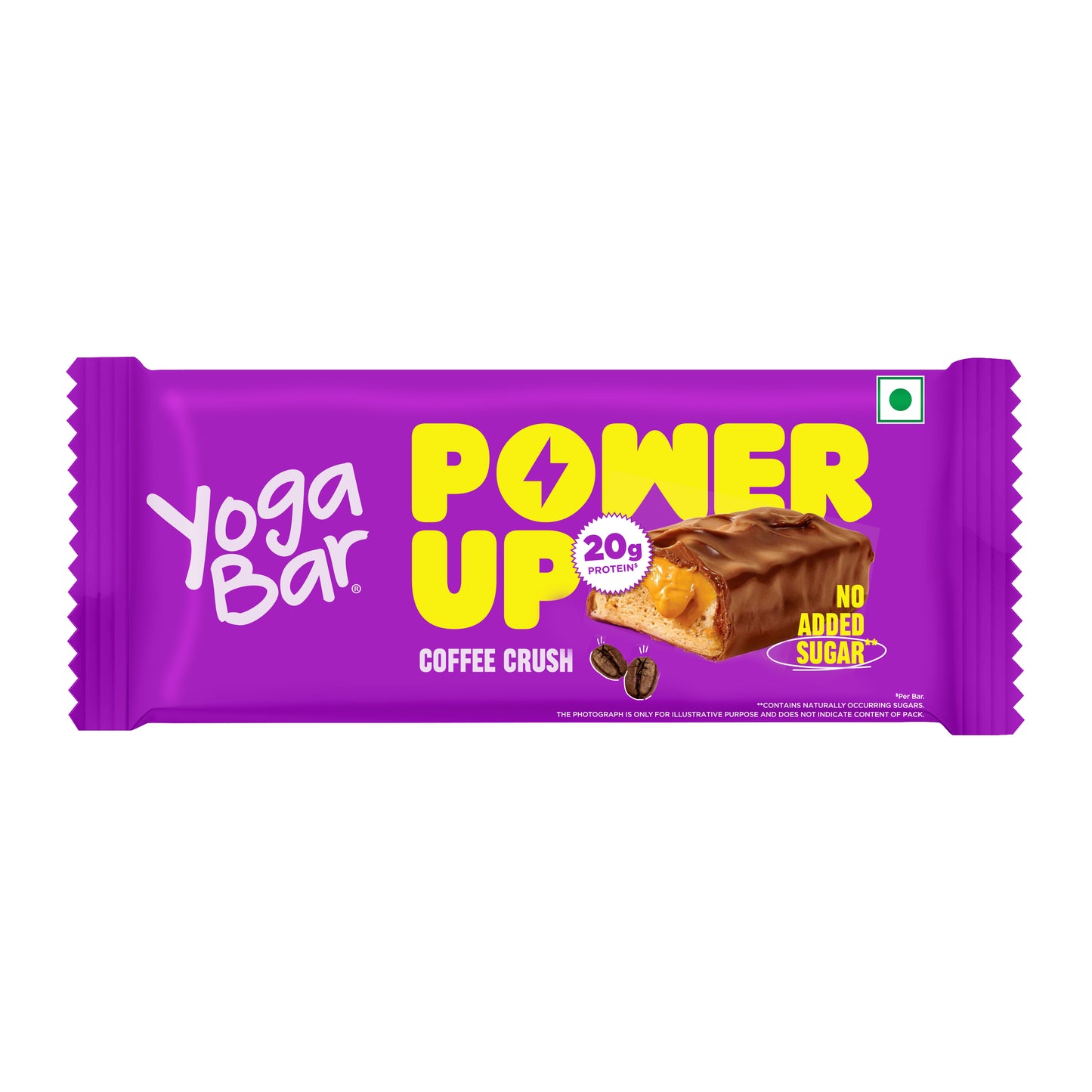 Yogabar Power Up Coffee Crush 20g Protein Bar 70g packaging