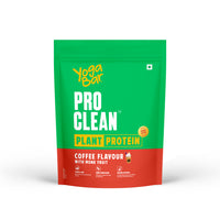 YogaBar ProClean Plant Protein coffee flavour with monk fruit pouch packaging