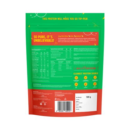 YogaBar ProClean Coffee Plant Protein back of pack showing nutritional facts and amino acid profile