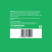 YogaBar ProClean Coffee Plant Protein ingredients list showing coffee powder, allergen advice, and barcode
