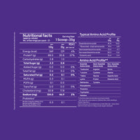 Yoga Bar ProClean Whey Isolate close-up nutritional facts and typical amino acid profile