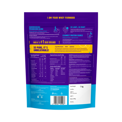 Yoga Bar ProClean Whey Protein Concentrate nutrition facts and ingredients label.