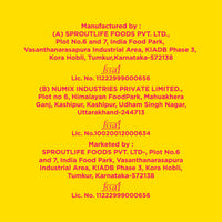 Yoga Bar Protein Date Minis product label displaying FSSAI license numbers, manufacturer locations, and marketer information