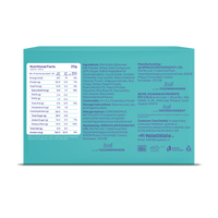 Nutritional facts label for Yoga Bar Protein Minis showing ingredients, allergen advice, and 4g protein per serving.