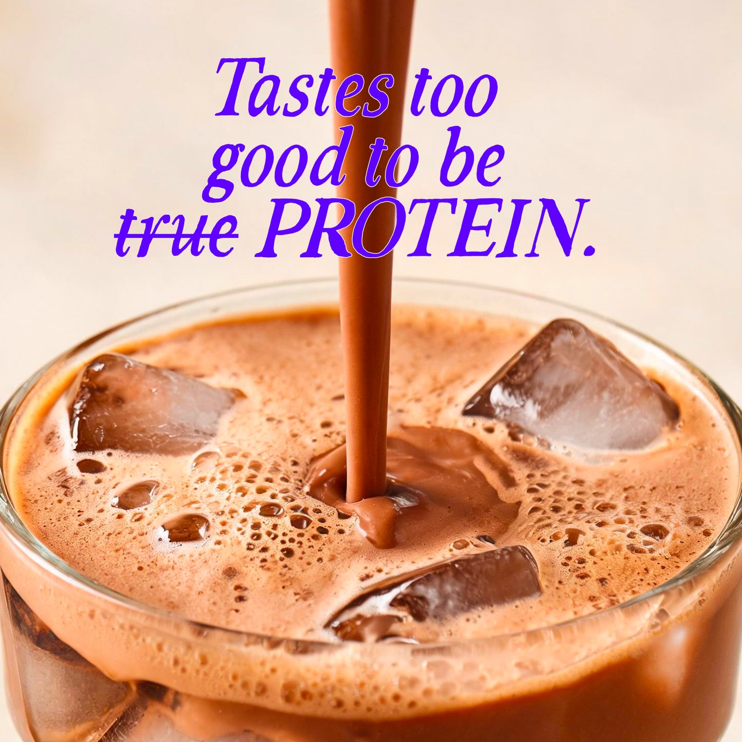 Yoga Bar Chocolate Yeast Protein iced shake showing rich, creamy texture