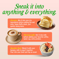 Recipe ideas for mixing Yeast Protein into pancakes, coffee and smoothie bowls