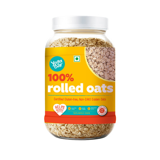 Yoga Bar 100% Rolled Oats 1kg jar certified gluten-free non-GMO golden oats helps reduce cholesterol 100% whole grain
