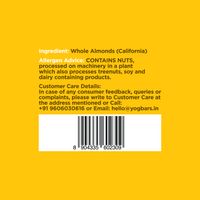 Yoga Bar California Almonds 200g ingredients whole almonds California allergen advice contains nuts and customer care details