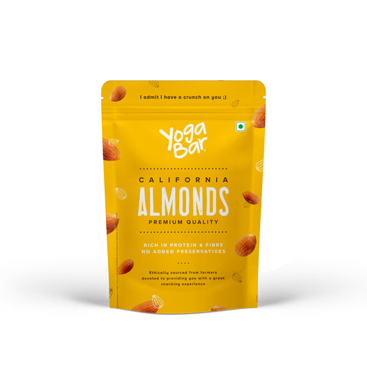 Yoga Bar California Almonds 200g premium quality rich in protein and fibre no added preservatives ethically sourced front pack